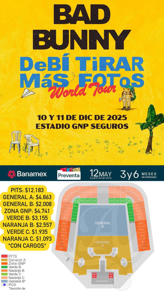 Bad Bunny llega a la CDMX 📍 Estadio GNP Seguros | 🗓 10 y 11 de diciembre